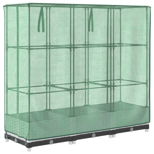 Strat Înălțat cu Seră Ratan - Cultivă Legume și Ierburi