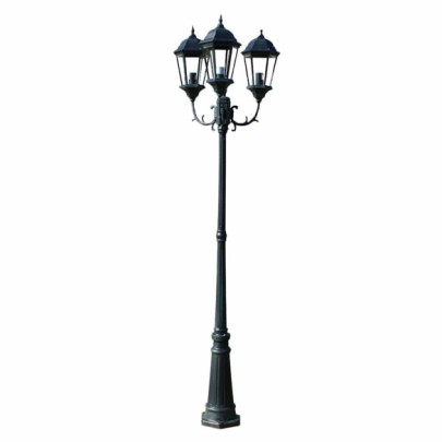 Felinar Brighton 3 brațe 230 cm Verde/Negru - Iluminare Exterior