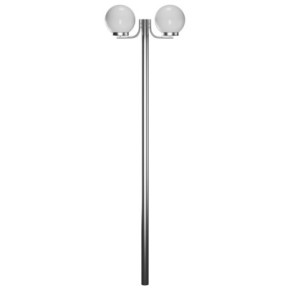 Lampă Grădină Stâlp 220cm 2 Lămpi | Iluminat Exterior Alb 2