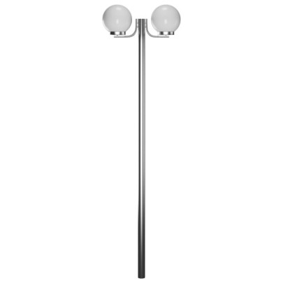 Lampă Grădină Stâlp 220cm 2 Lămpi | Iluminat Exterior Alb