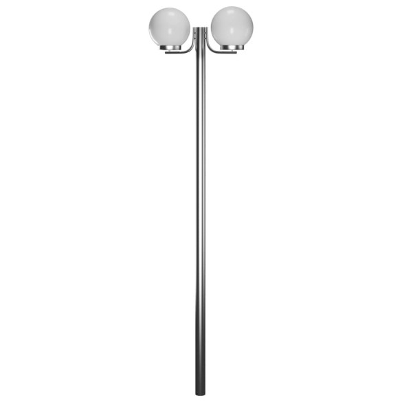 Lampă Grădină Stâlp 220cm 2 Lămpi | Iluminat Exterior Alb