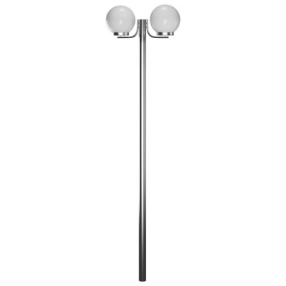 Lampă Grădină Stâlp 220cm 2 Lămpi | Iluminat Exterior Alb