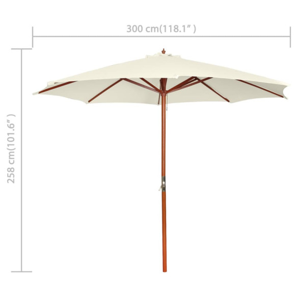 Umbrelă de Soare 300x258 cm - Alb Nisipiu - Livrare Gratuită