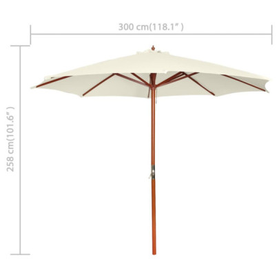 Umbrelă de Soare 300x258 cm - Alb Nisipiu - Livrare Gratuită