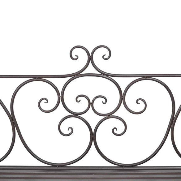 Bancă Grădină Oțel Maro Învechit 132 cm - Livrare Gratuită