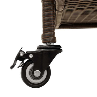 Ladă Depozitare Grădină cu Roti - Maro, Poliratan | Comandă Acum