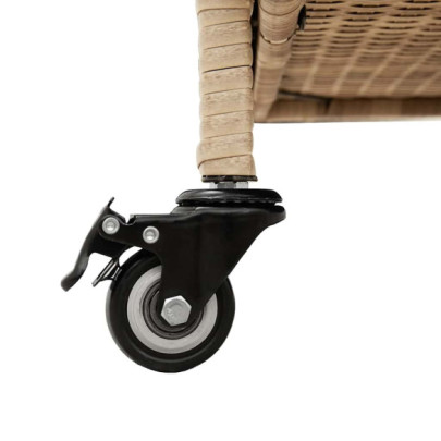 Cutie Depozitare Grădină cu Roti - Ratan Bej