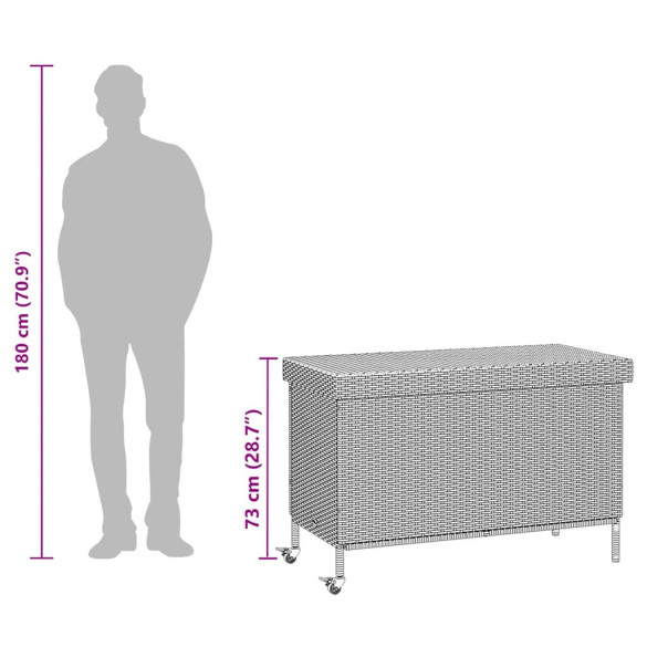 Cutie Depozitare Grădină cu Roti - Ratan Bej