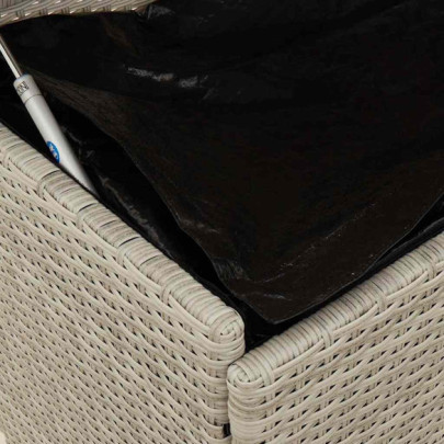 Cutie Depozitare Grădină cu Roti - Gri Poly Ratan | Livrare Gratuita