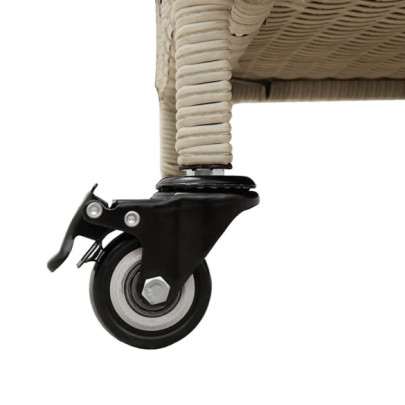 Cutie Depozitare Grădină cu Roti - Gri Poly Ratan | Livrare Gratuita