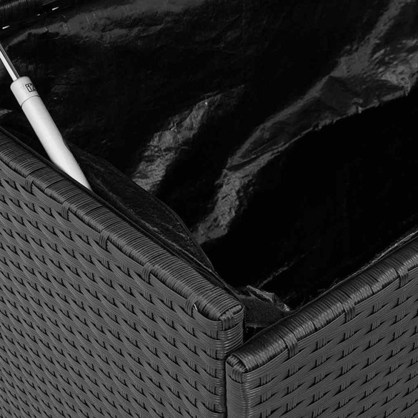 Ladă Depozitare Grădină cu Rote - Negru Poliratan | Livrare Gratuită