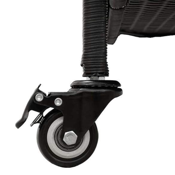 Ladă Depozitare Grădină cu Rote - Negru Poliratan | Livrare Gratuită