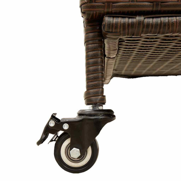 Ladă Depozitare Grădină cu Roti - Maro Poliratan