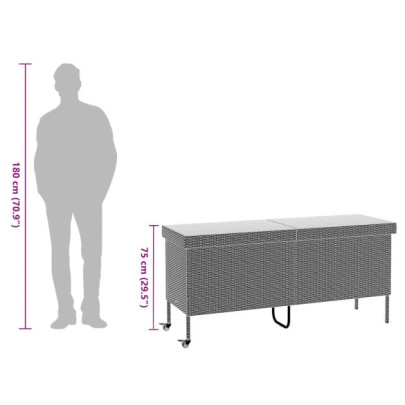 Ladă Depozitare Grădină cu Roti - Gri 160x55x75 cm