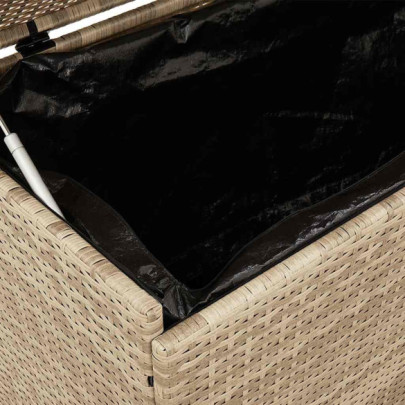 Cutie Depozitare Grădină cu Roti, Bej, Poly Ratan