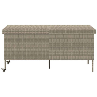 Cutie Depozitare Grădină cu Roti Gri Ratan | Livrare Gratuita