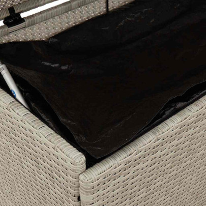 Cutie Depozitare Grădină cu Roti Gri Ratan | Livrare Gratuita