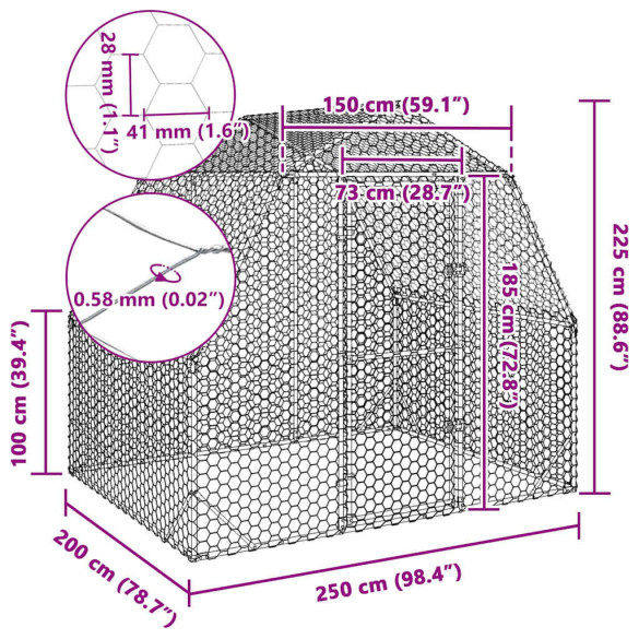 Creșă Pui Oțel Galvanizat 5m² | Livrare Gratuită