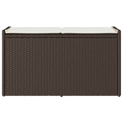 Bancă de depozitare exterior cu pernă - Polirattan 100cm