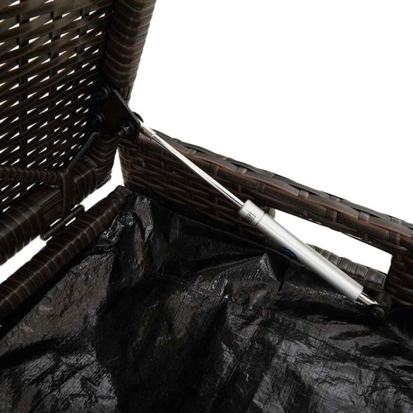 Bancă de depozitare exterior cu pernă - Polirattan 100cm