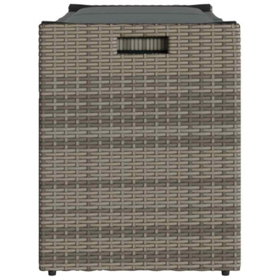 Bancă de depozitare exterior polirattan gri 100 cm