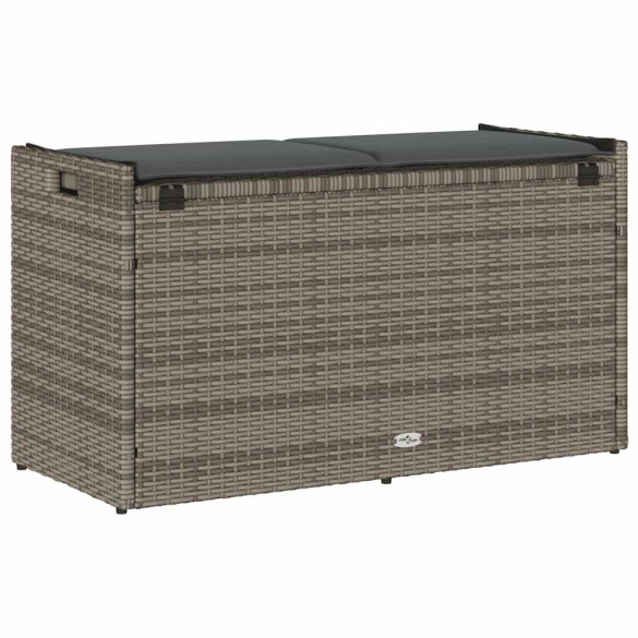 Bancă de depozitare exterior polirattan gri 100 cm