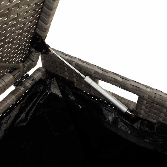 Bancă de depozitare exterior polirattan gri 100 cm