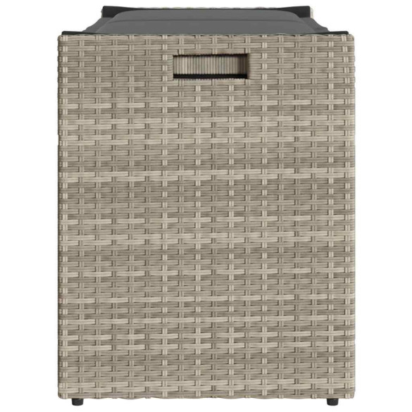 Bancă depozitare exterior polirattan gri - Livrare gratuită