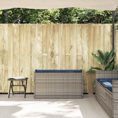 Bancă de depozitare exterior polirattan gri 100 cm