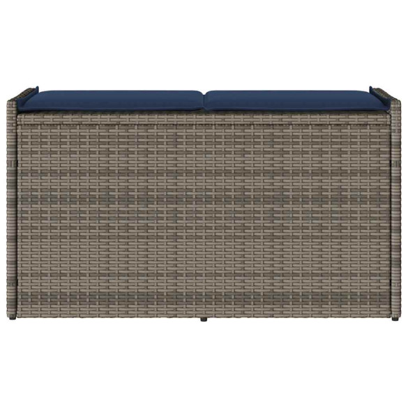 Bancă de depozitare exterior polirattan gri 100 cm