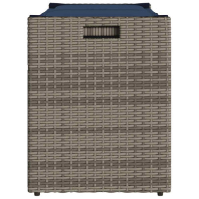 Bancă de depozitare exterior polirattan gri 100 cm