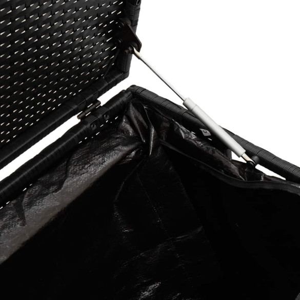 Ladă Depozitare Grădină Poliratan - Negru 110x50x58 cm