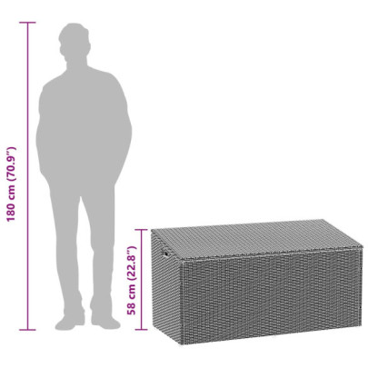 Cutie Depozitare Grădină Polirattan Bej | Livrare Gratuită