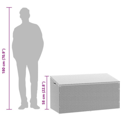 Cutie Depozitare Grădină Polirattan 110x50x58 cm - Livrare Gratuită