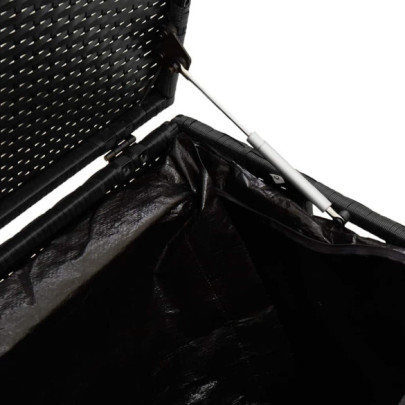 Ladă Depozitare Grădină Poliratan Negru 220x50x58 cm