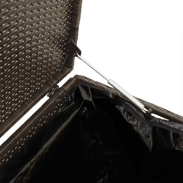 Cutie Depozitare Grădină Poly Ratan Maro 220x50x58 cm