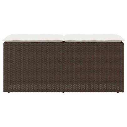Bancă Grădină cu Pernă Polirattan Maro - Livrare Gratuită
