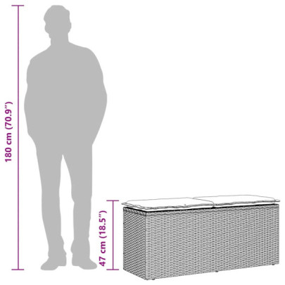 Bancă de Grădină cu Pernă Bej Polirattan | Livrare Gratuită