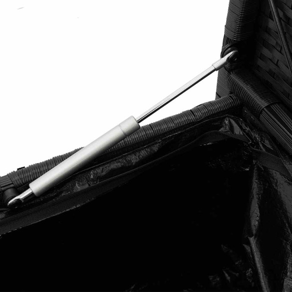 Bancă Grădină cu Depozitare - Polirattan Negru | Livrare Gratuită