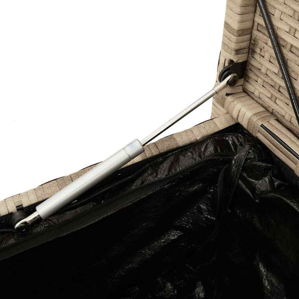 Bancă de Depozitare Grădină cu Pernă - Polirattan Bej