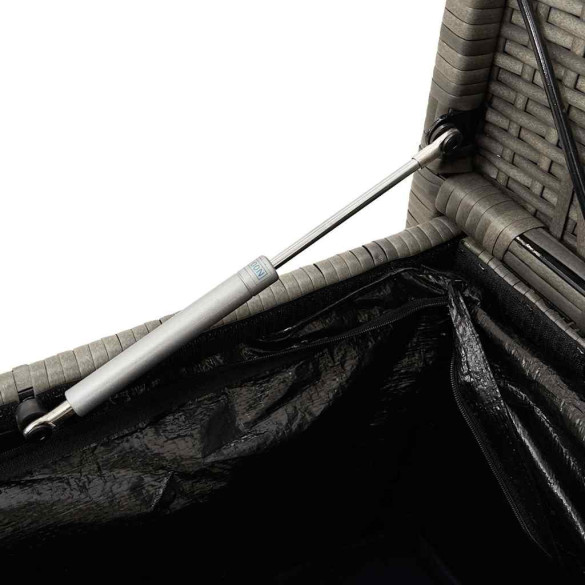 Bancă de Depozitare Grădină cu Pernă - Polirattan Gri