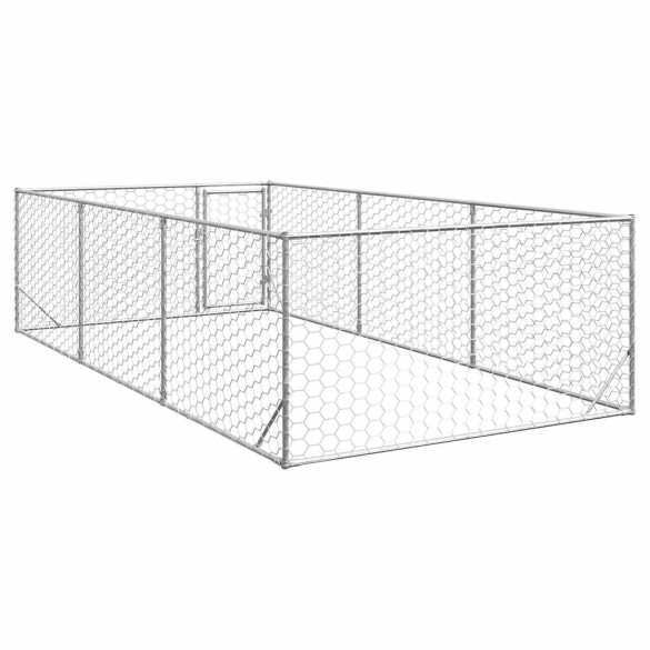 Canisă Exterior Câini 2x4x1m Oțel Galvanizat - Livrare Gratuită