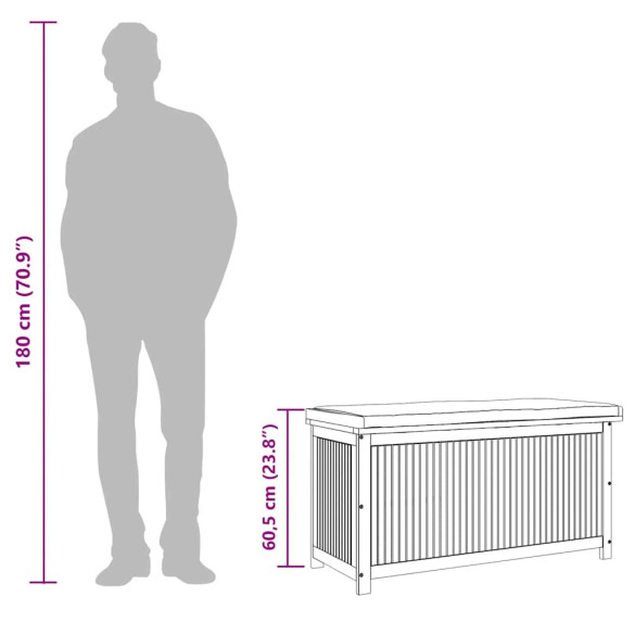 Cutie depozitare perne exterior lemn masiv | Livrare gratuită