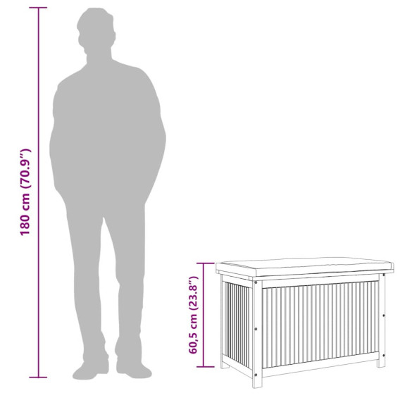 Cutie Depozitare Perne Exterior Lemn Salcâm | Livrare Gratuită