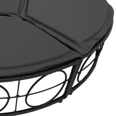 Pat Lounge Exterior Modular Poly Rattan Negru - Livrare Gratuita