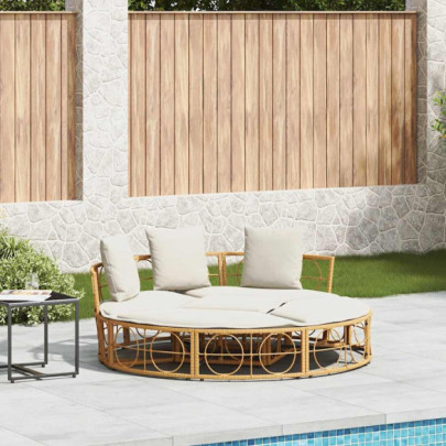 Pat lounge pentru exterior fără baldachin Poly Rattan