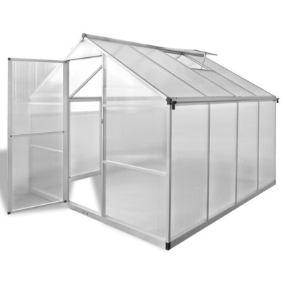 Seră din aluminiu ranforsat cu cadru la bază - 6,05 m²