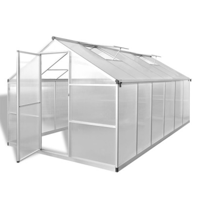 Seră din aluminiu ranforsat cu cadru la bază - 9,025 m²