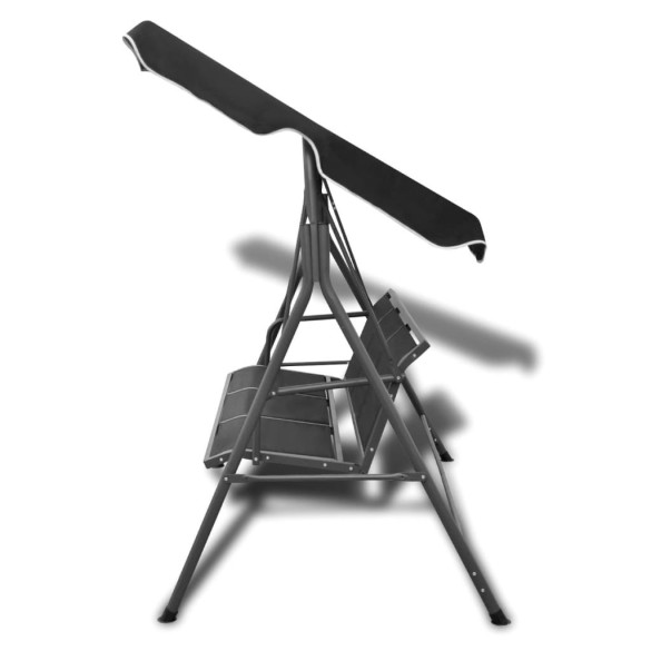 Balansoar de Grădină cu Copertină - Negru | Livrare Gratuită