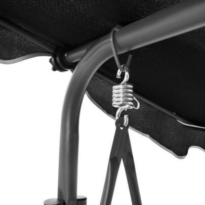 Balansoar de Grădină cu Copertină - Negru | Livrare Gratuită